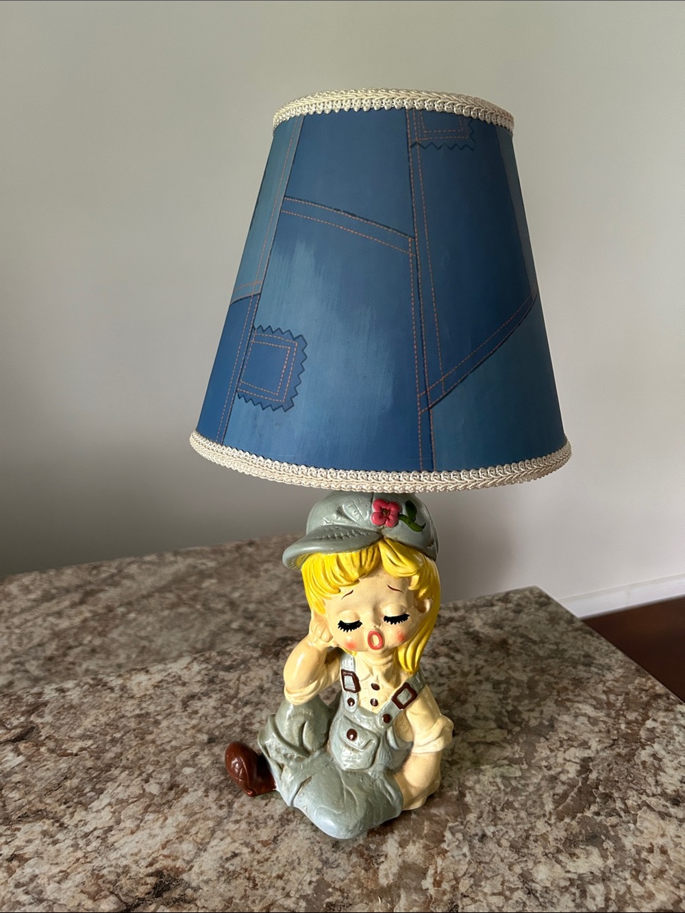 Vintage Table Lamp Sears & Roebuck 1977 Country Girl